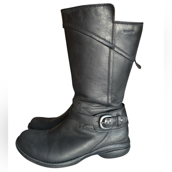 Merrell Captiva Buckle-Down Waterproof Black Leather Boots, Size 8, Grunge,Biker - Picture 1 of 10
